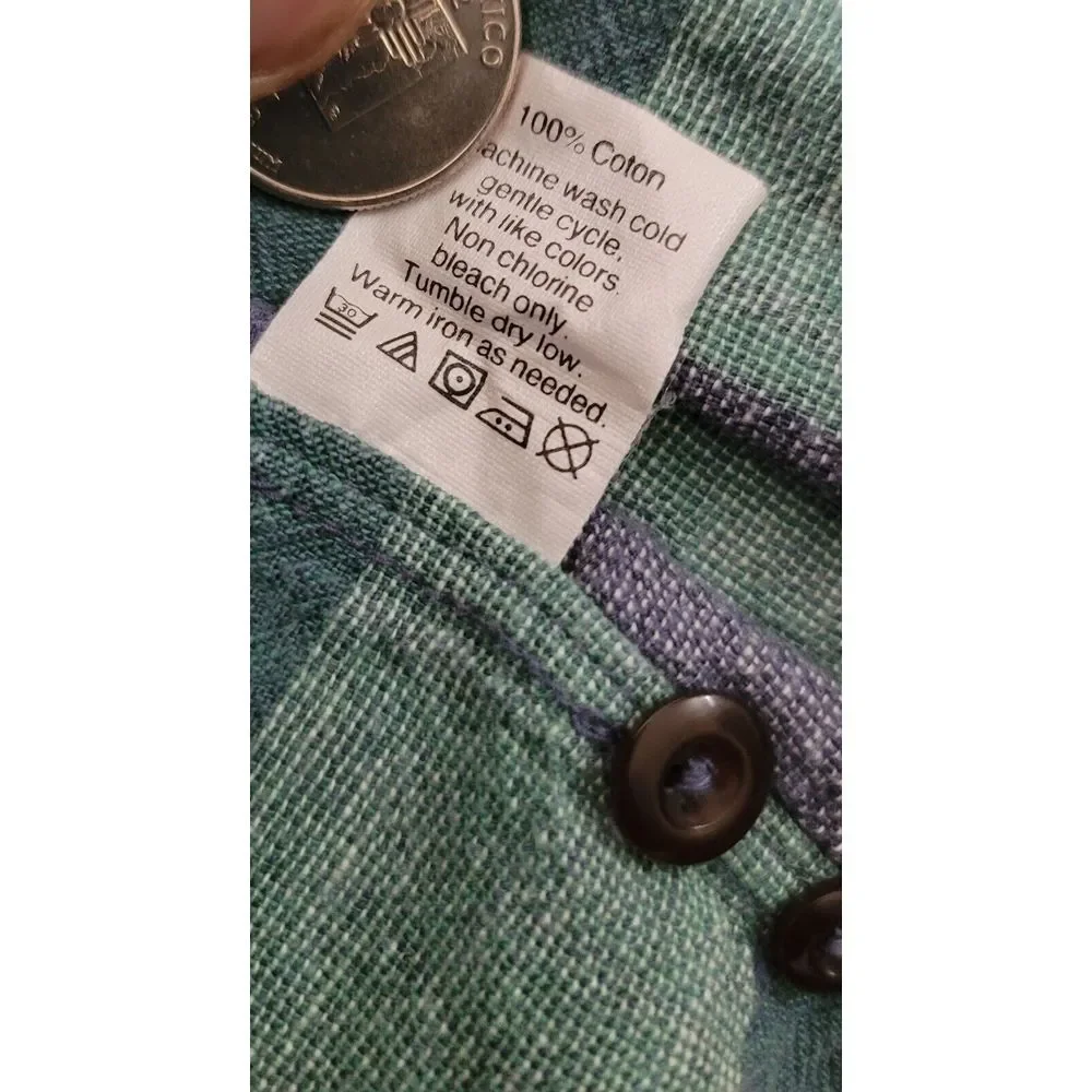J. Crew Men's Green Plaid Homespund Long Sleeve Button Up Shirt Size‎ Medium